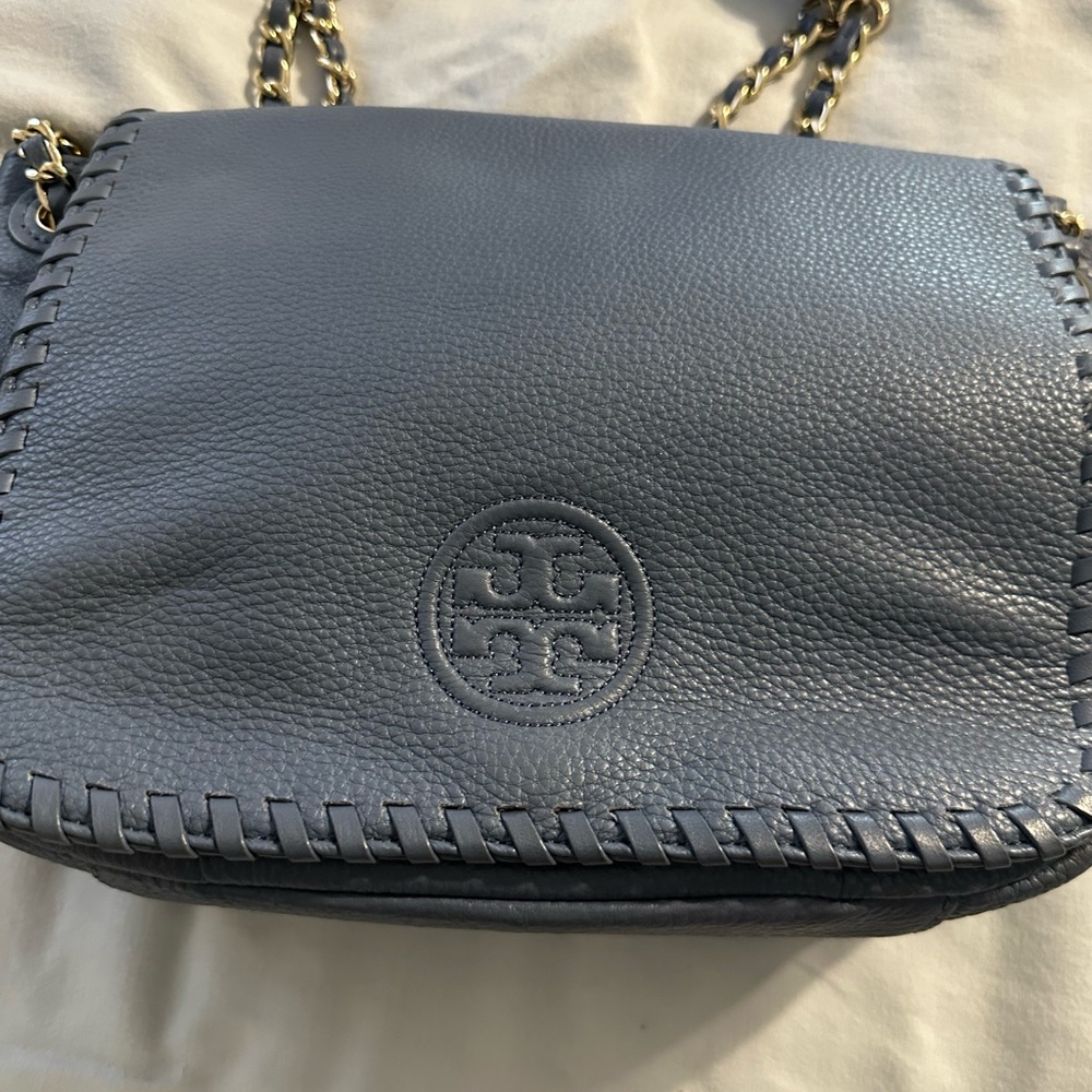 Tory Burch Blue Leather Shoulder Bag